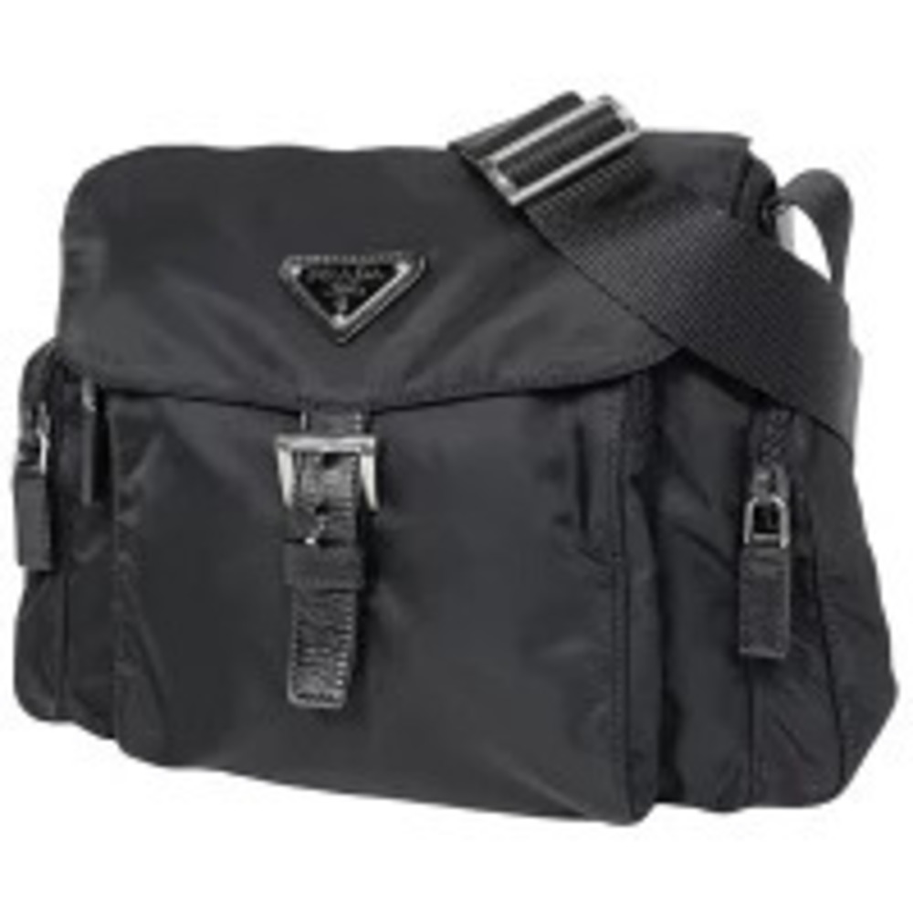 Prada Plate Shoulder Bag Crossbody Nero Black
